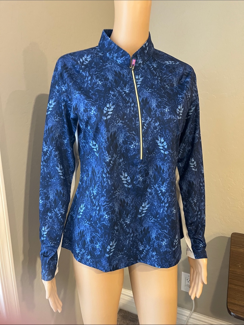 Greg Norman Navy Blue Long-Sleeve Half-Zip Top M
